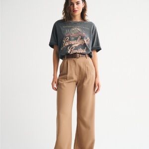 Abercrombie & Fitch Camel Straight Leg Trousers